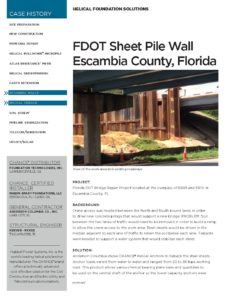 Florida DOT Sheet Pile Wall
